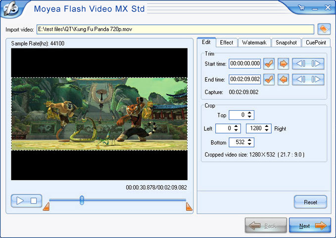Moyea Flash Video MX Std screenshot Moyea Flash Video MX Std screenshot